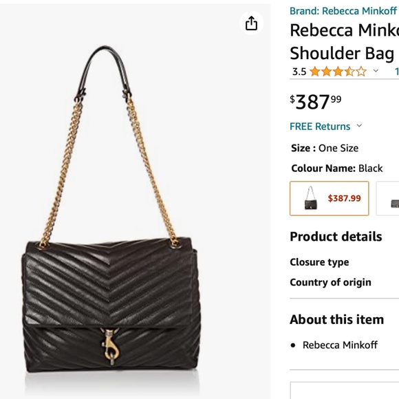 😍🌻 Rebecca Minkoff Quilted Black Crossbody Bag - Picture 9 of 9